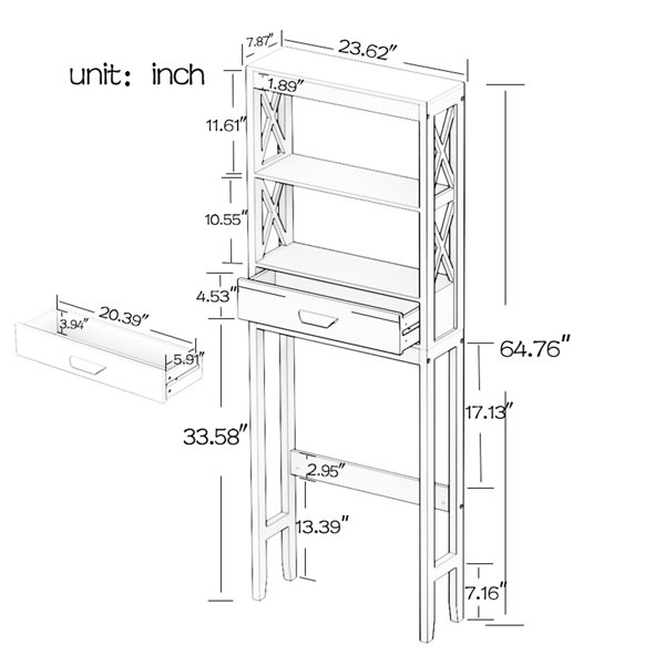 Gracie Oaks Tiyonna Freestanding OverTheToilet Storage Wayfair Canada